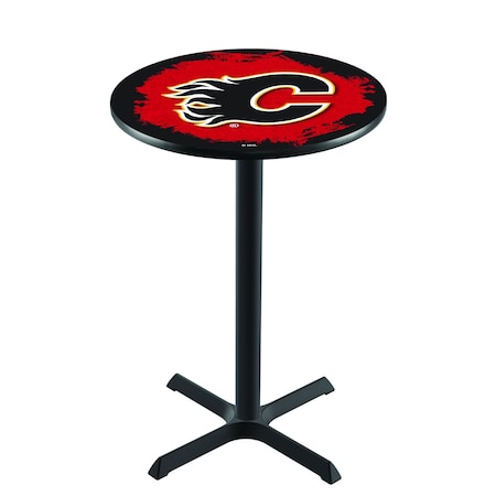 36 Blk Wrinkle Calgary Flames Pub Table